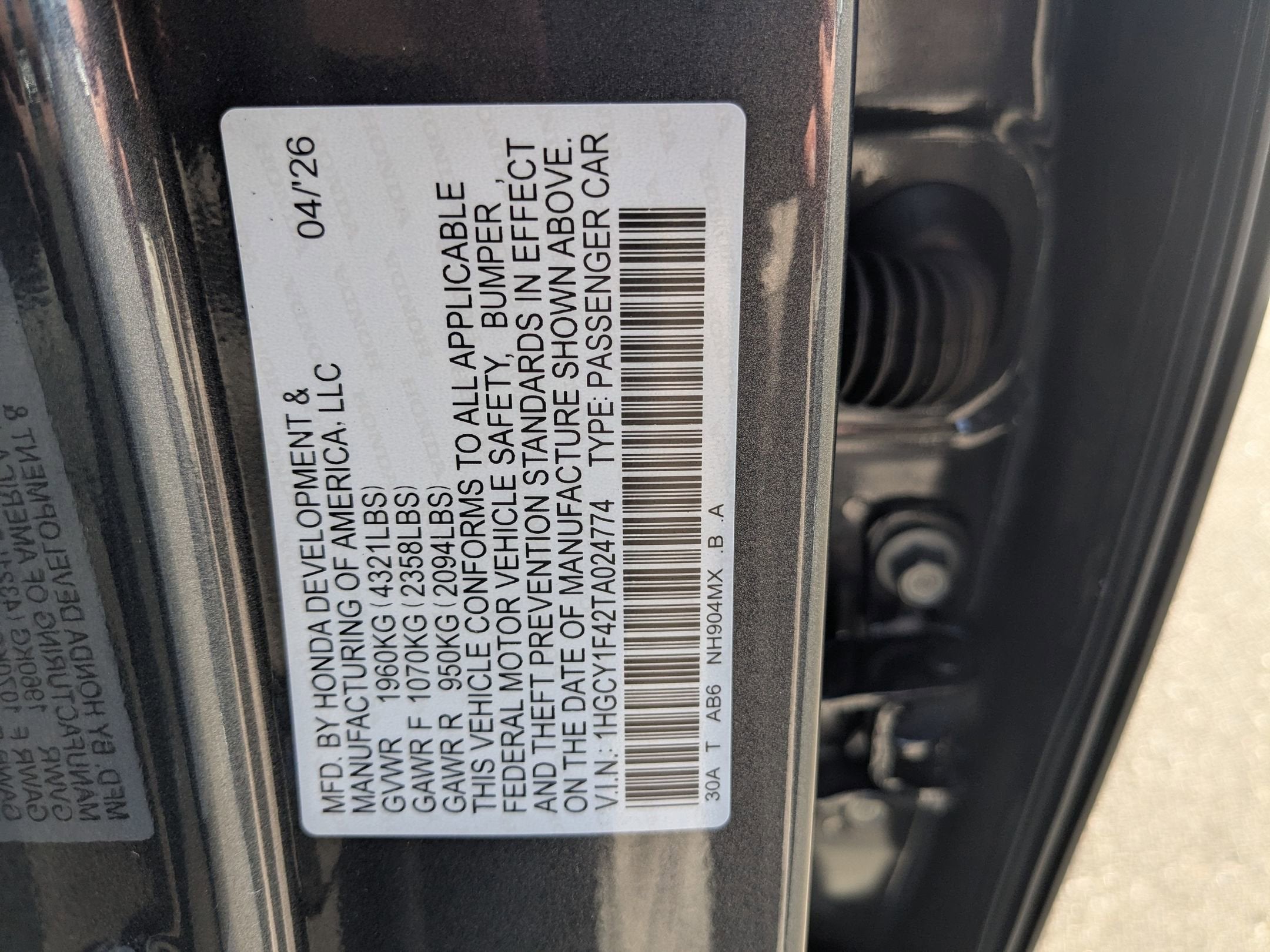 2026 Honda Accord Sedan SE