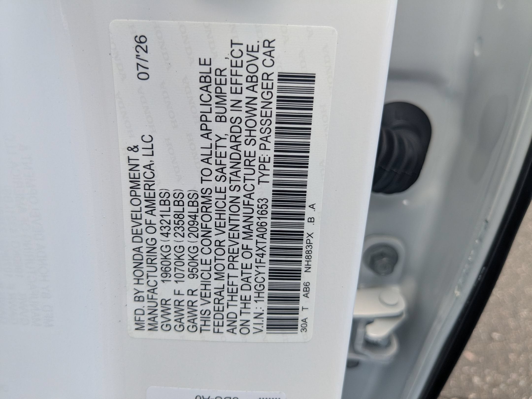2026 Honda Accord Sedan SE