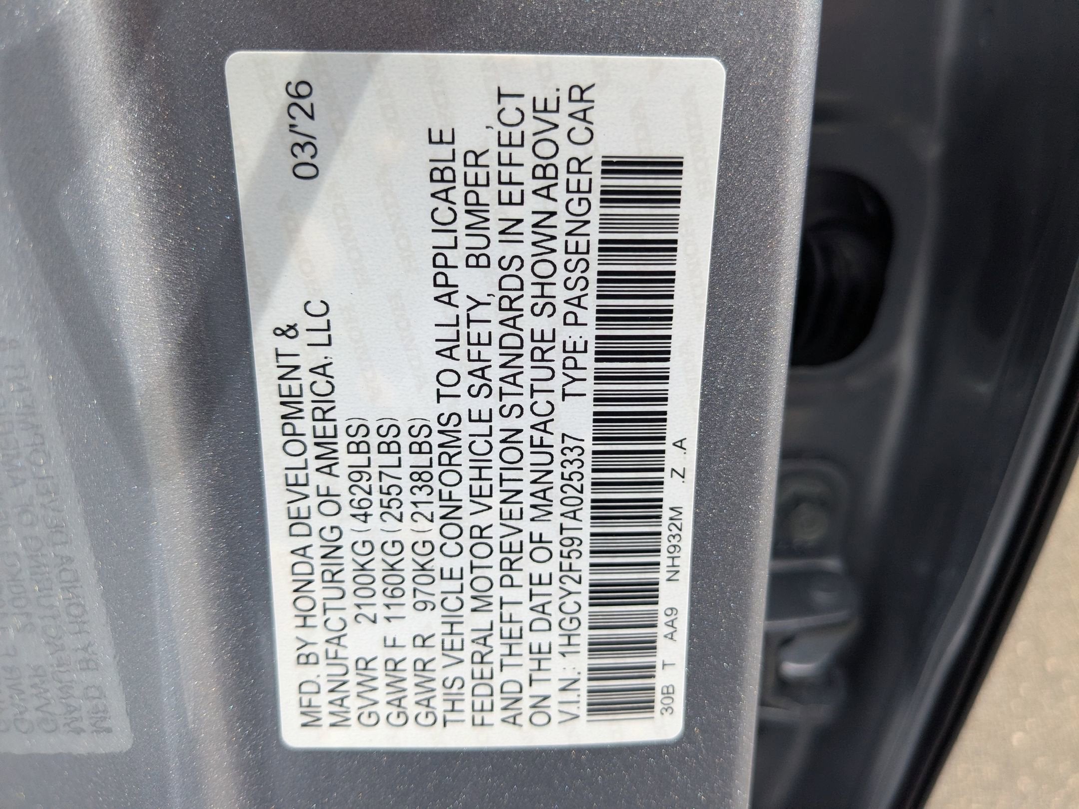 2026 Honda Accord Hybrid Sport