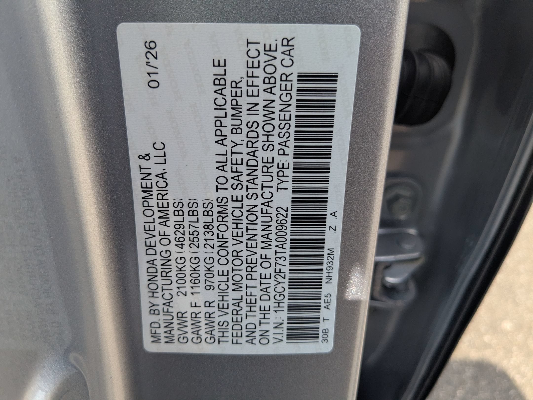 2026 Honda Accord Hybrid Sport-L