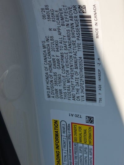 2026 Honda Civic Sedan Sport