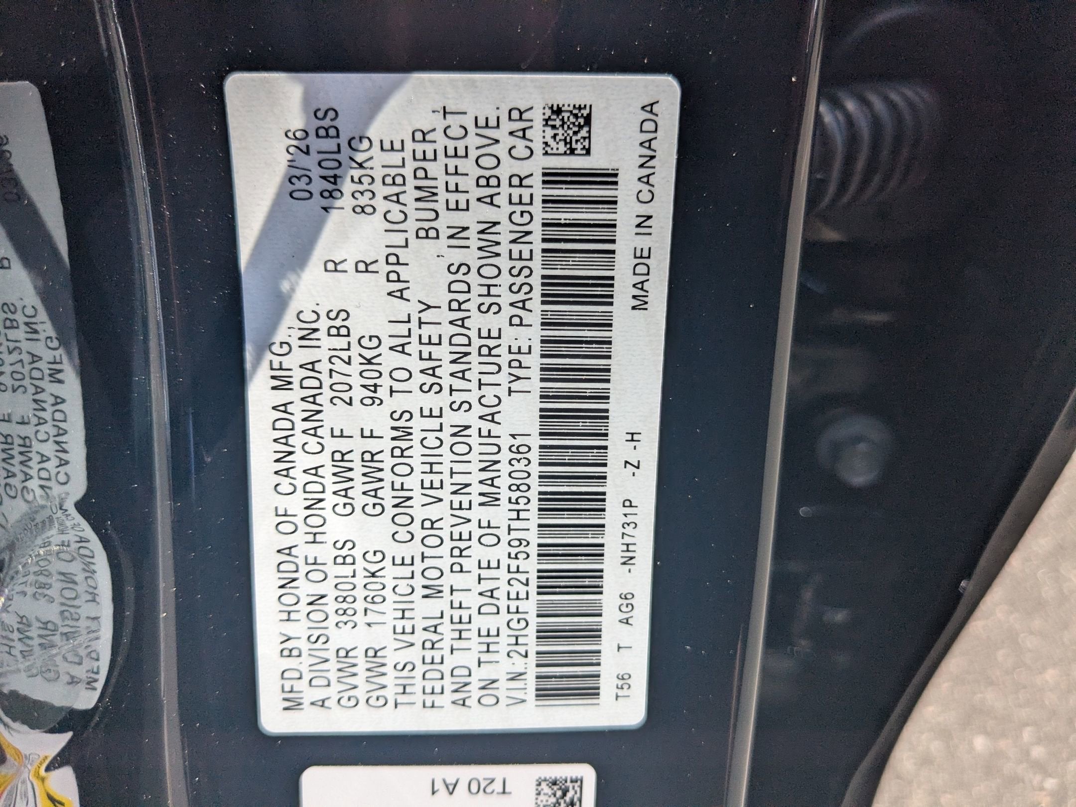 2026 Honda Civic Sedan Sport