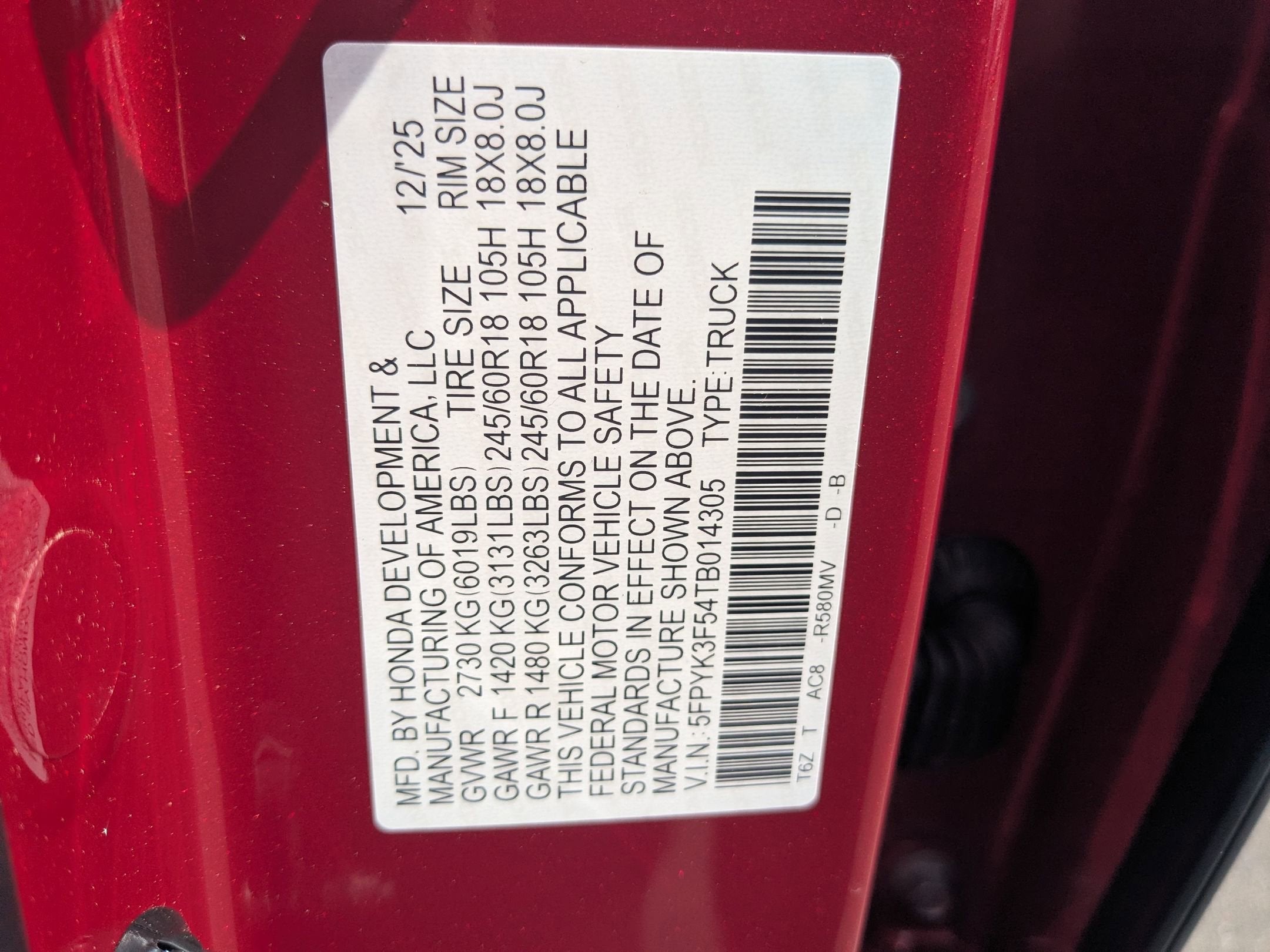 2026 Honda Ridgeline RTL