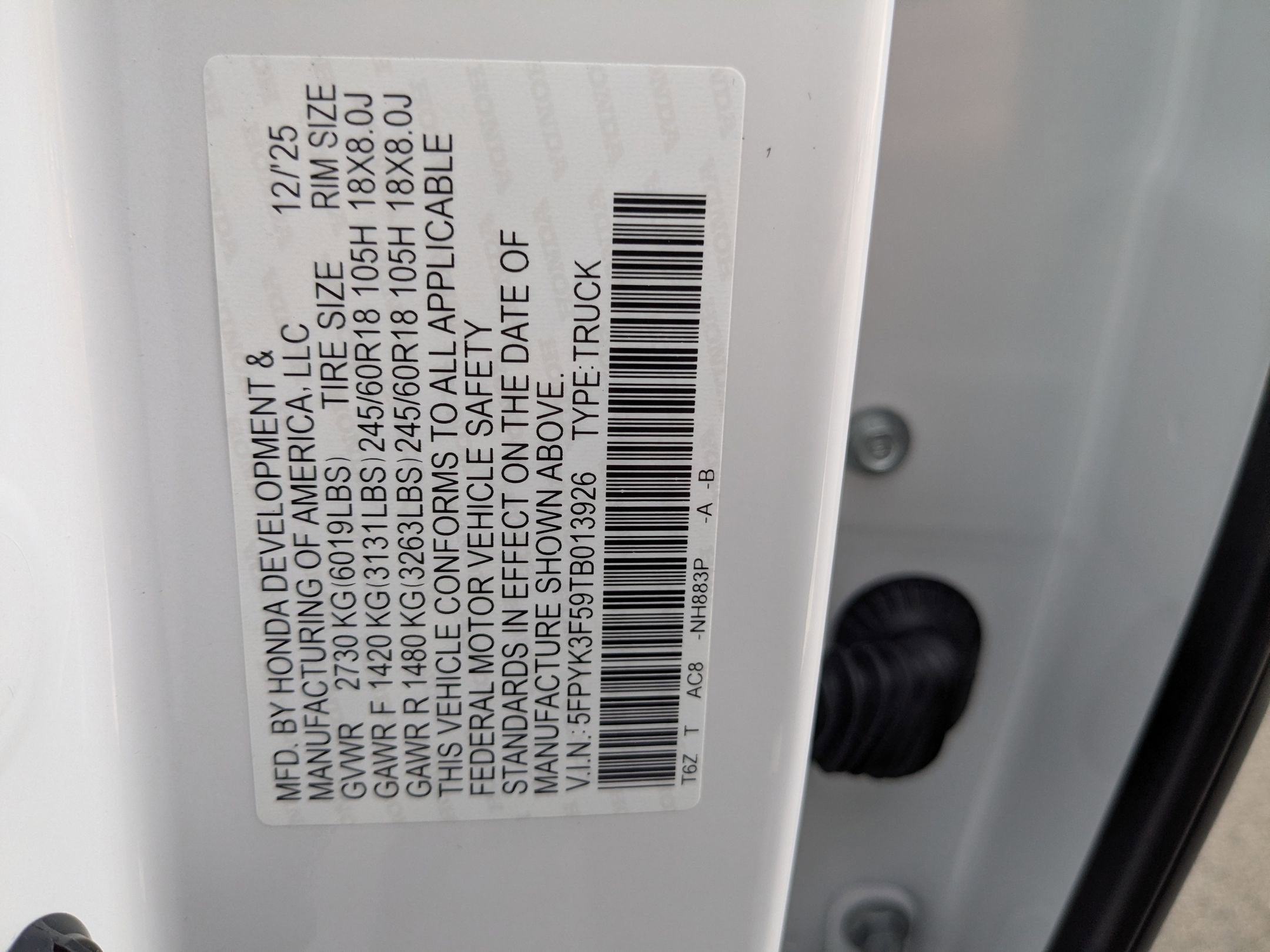 2026 Honda Ridgeline RTL