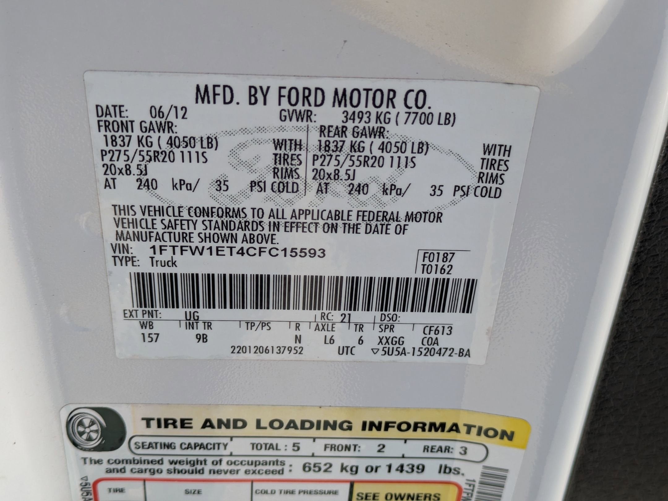 2012 Ford F-150 Platinum