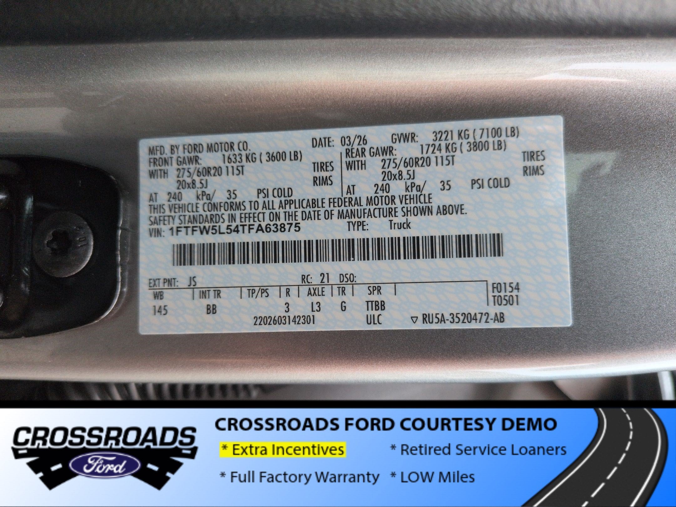 2026 Ford F-150 LARIAT - Crossroads Courtesy Demo