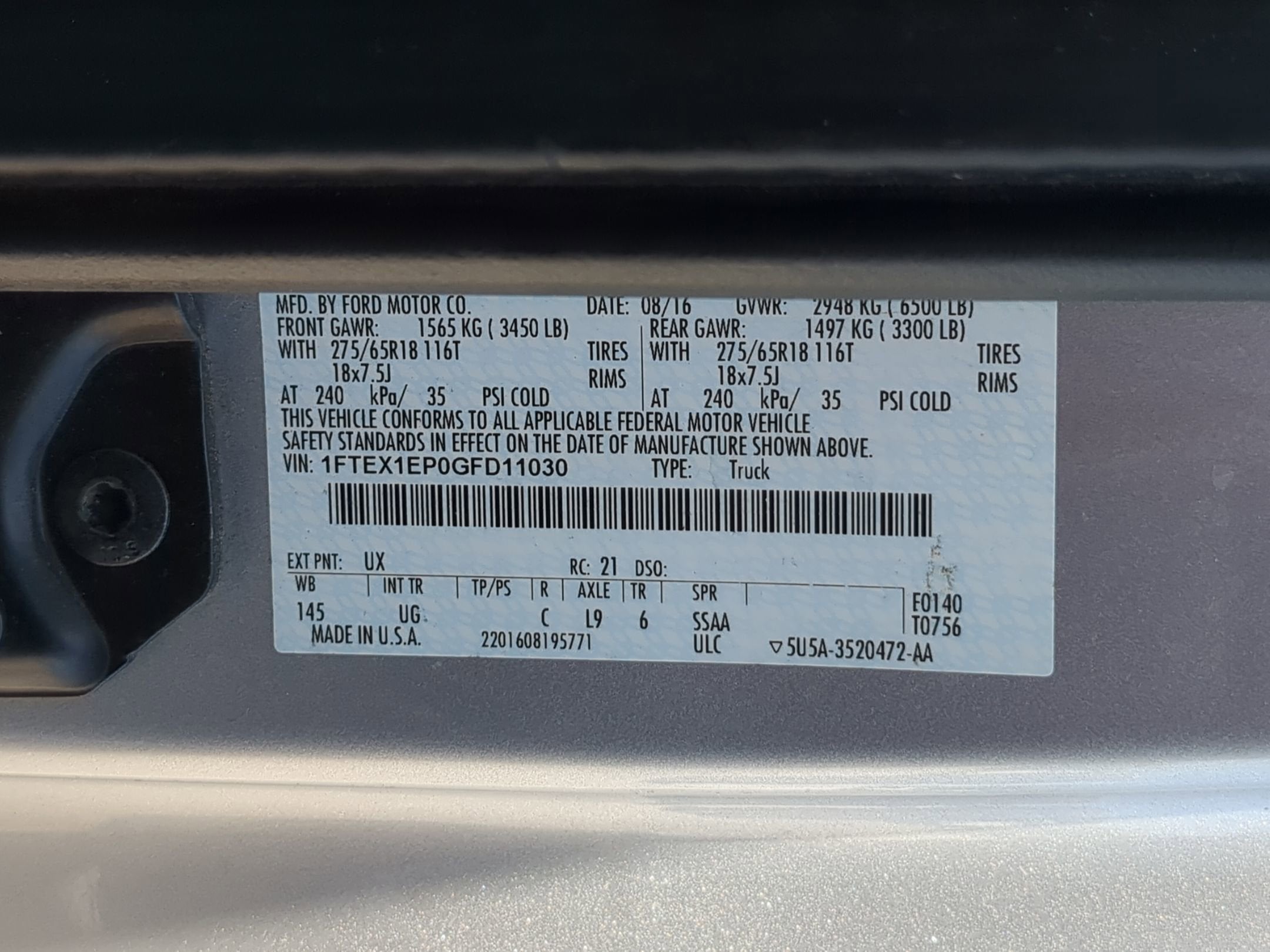 2016 Ford F-150 XLT