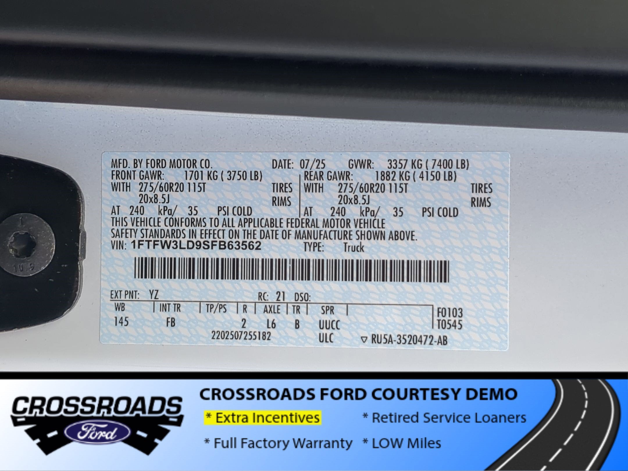 2025 Ford F-150 XLT - Crossroads Courtesy Demo