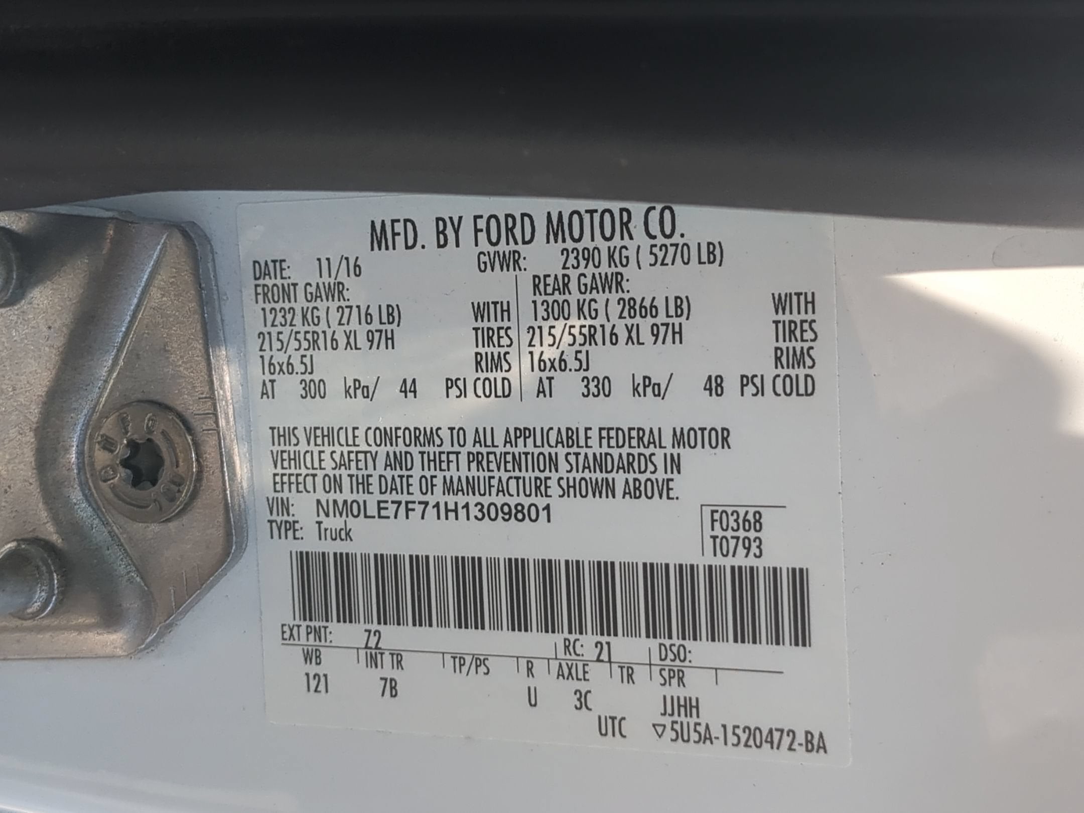 2017 Ford Transit Connect Van XLT