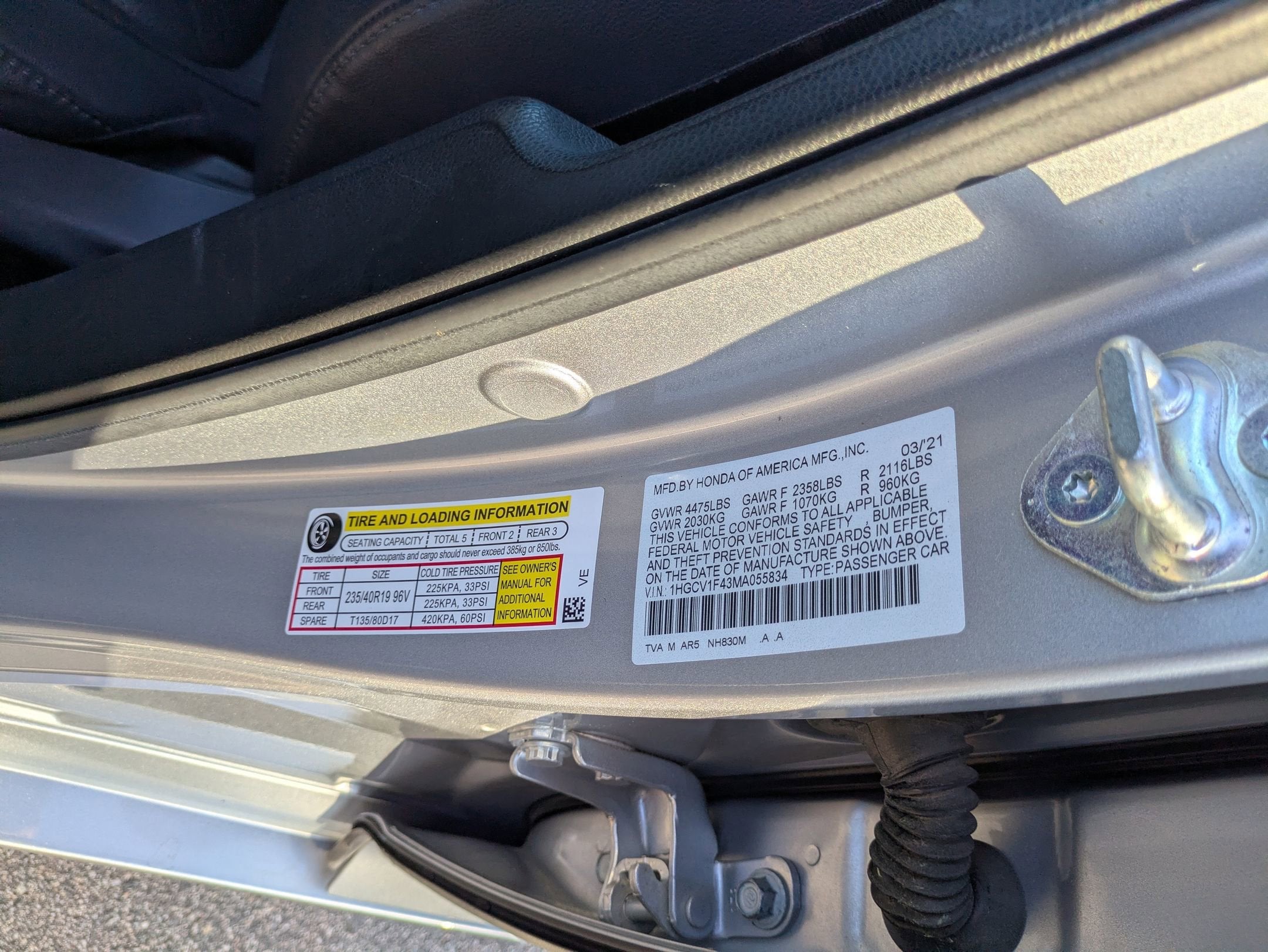 2021 Honda Accord Sedan Sport SE